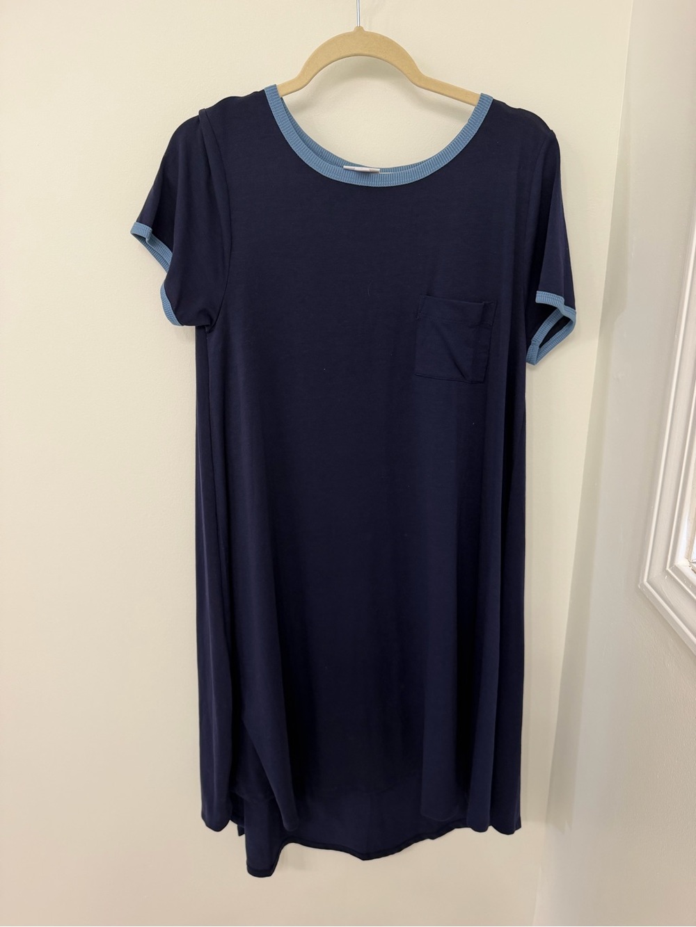 Small LuLaRoe LLR solid Navy Carly high low  Dress teacher dress